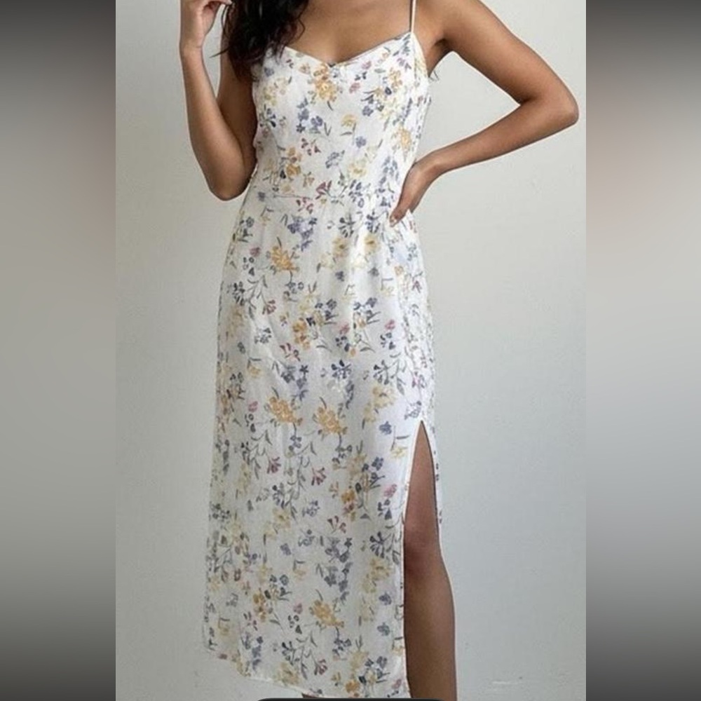 NWT | Abercrombie & Fitch Floral Print Slip Midi Dress Slit Size S